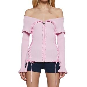 NWT XL Dolls Kill Love’s A Game Knit Cardigan-Pink
